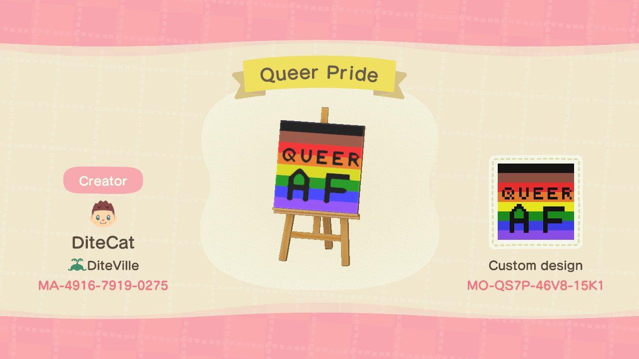 Animal Crossing Design Code: MO-QS7P-46V8-15K1 Queer Pride