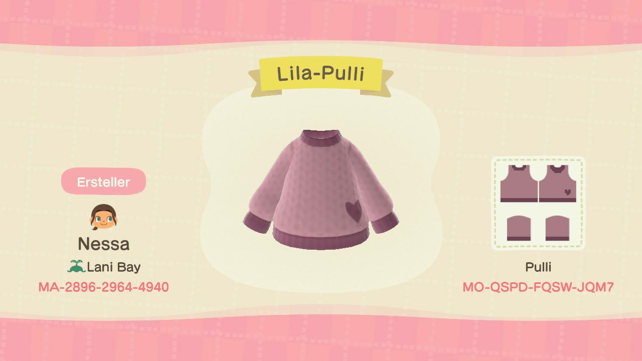 Animal Crossing Design Code: MO-QSPD-FQSW-JQM7 Lila-Pulli