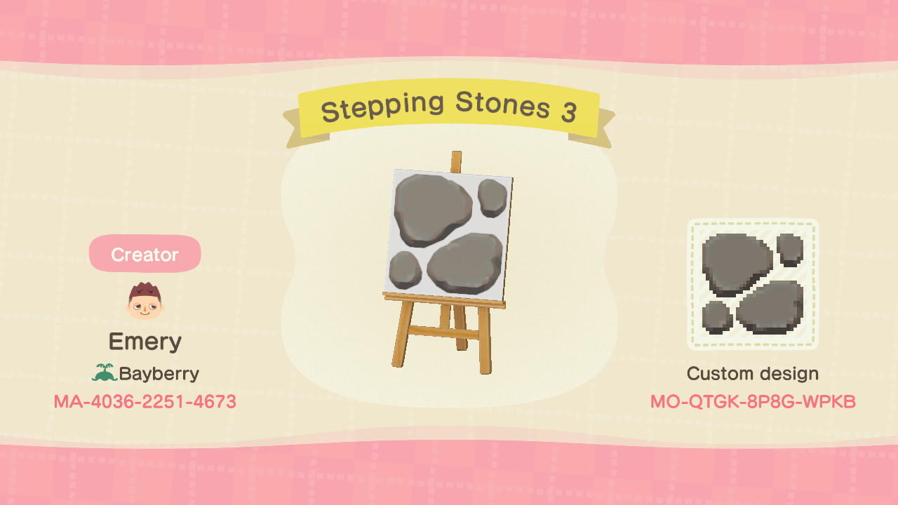 Animal Crossing Design Code: MO-QTGK-8P8G-WPKB Stepping Stones 3