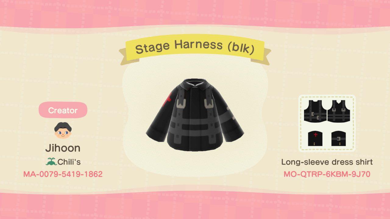 Animal Crossing Design Code: MO-QTRP-6KBM-9J70 Stage Harness(Black)