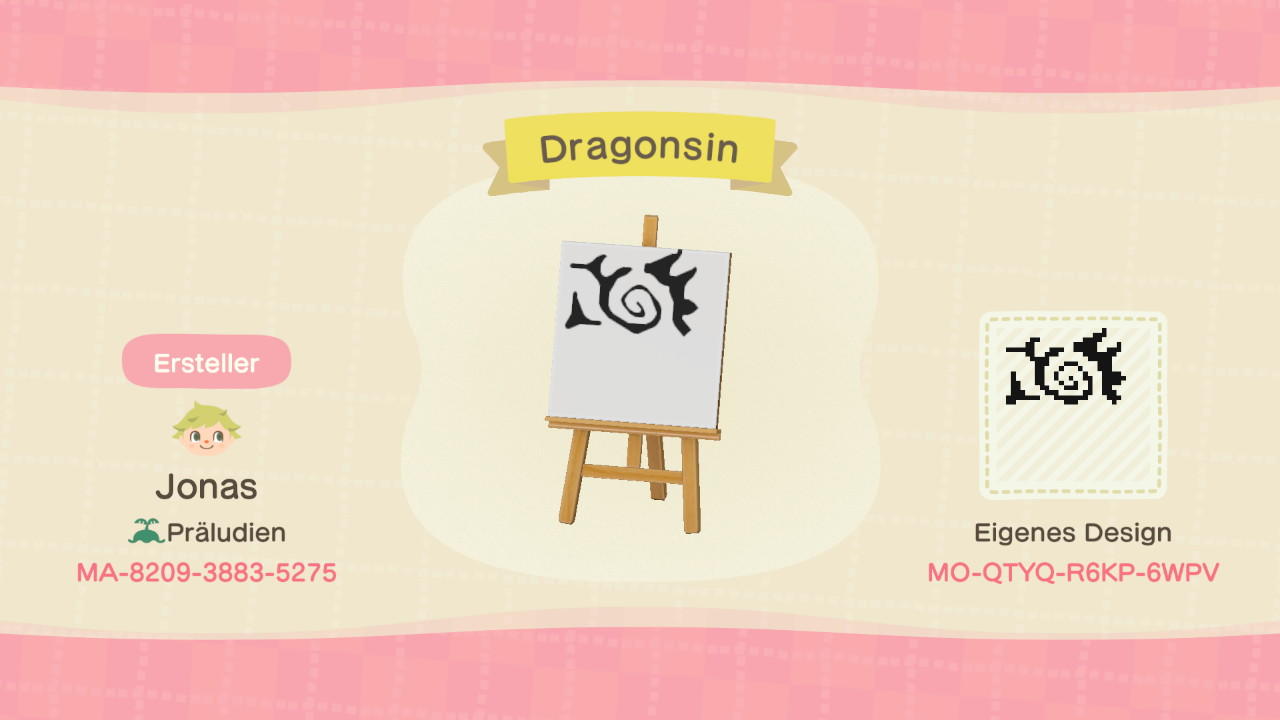 Animal Crossing Design Code: MO-QTYQ-R6KP-6WPV Demon Mark