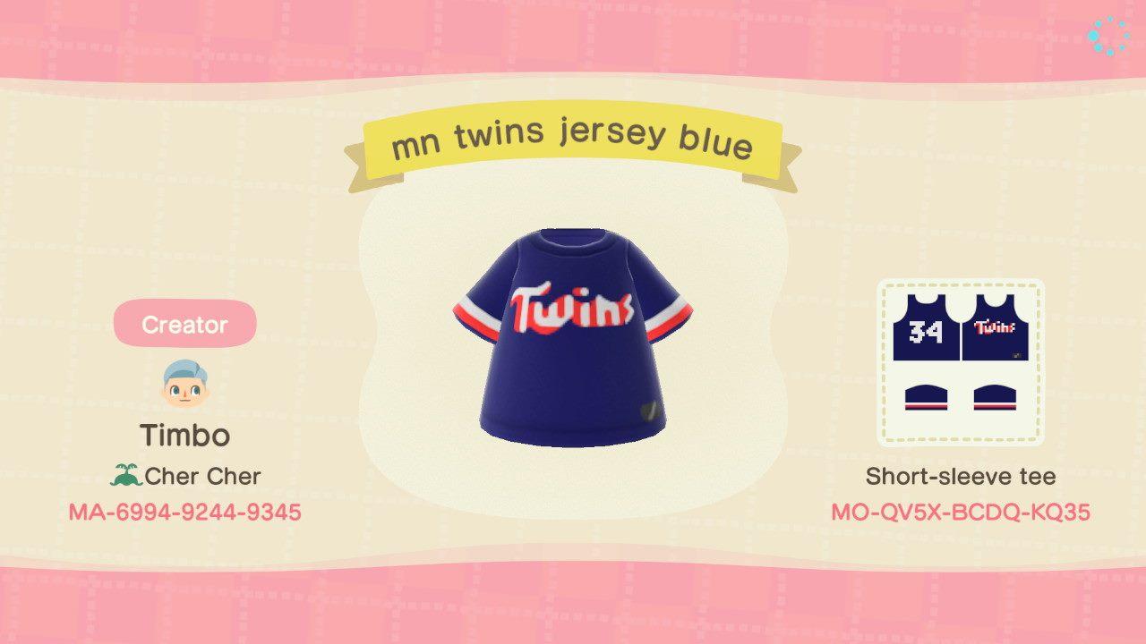 Animal Crossing Design Code: MO-QV5X-BCDQ-KQ35 MN TWINS JERSEY BL