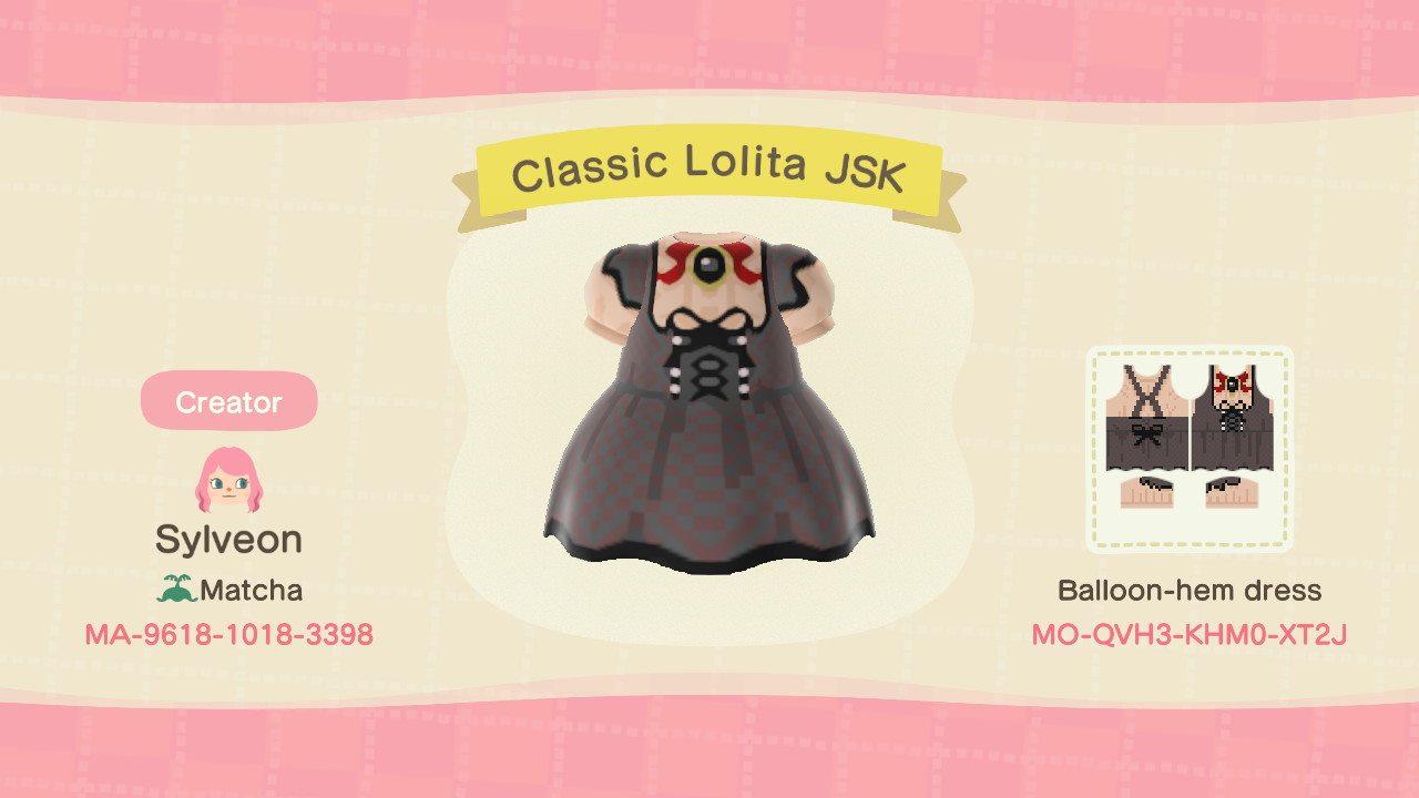 Animal Crossing Design Code: MO-QVH3-KHM0-XT2J Classic Lolita JSK
