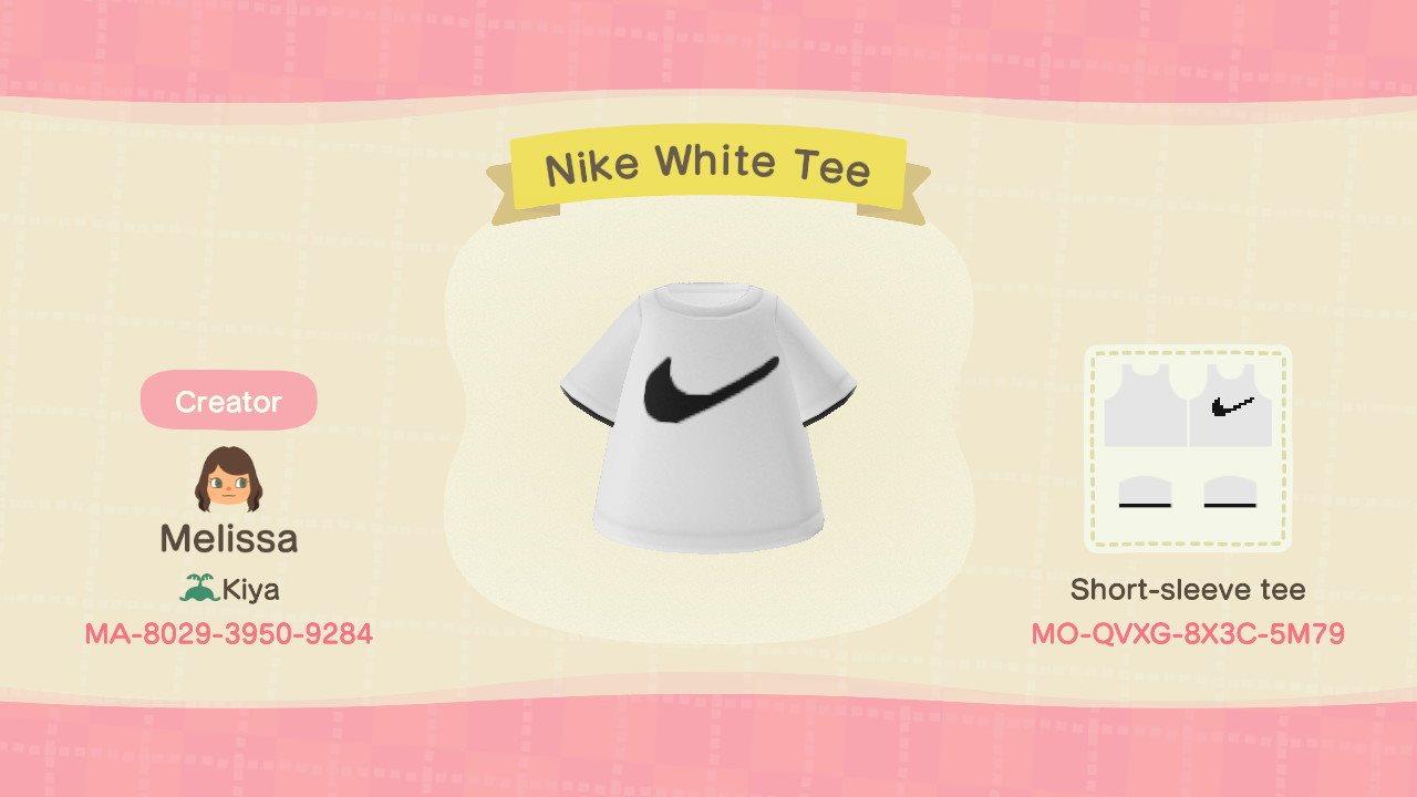 Animal Crossing Design Code: MO-QVXG-8X3C-5M79 Nike White Tee