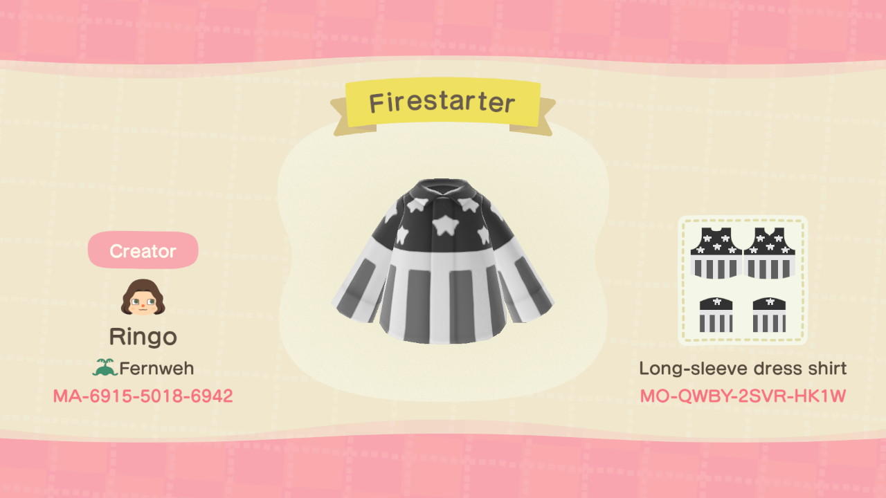 Animal Crossing Design Code: MO-QWBY-2SVR-HK1W Firestarter