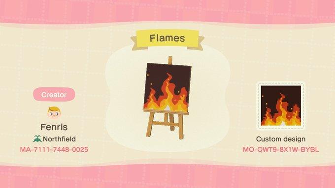 Animal Crossing Design Code: MO-QWT9-8X1W-BYBL Flames
