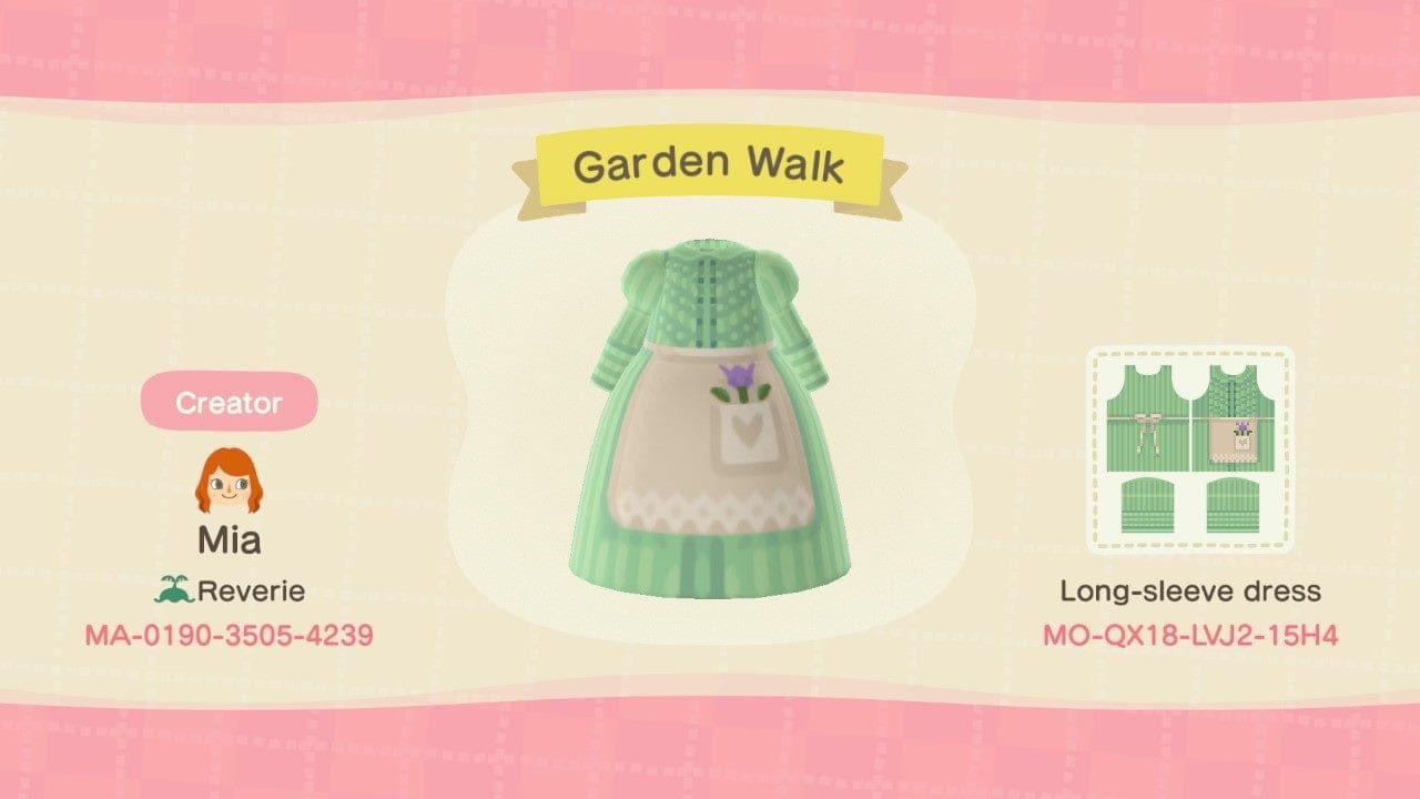 Animal Crossing Design Code: MO-QX18-LVJ2-15H4 Garden Walk