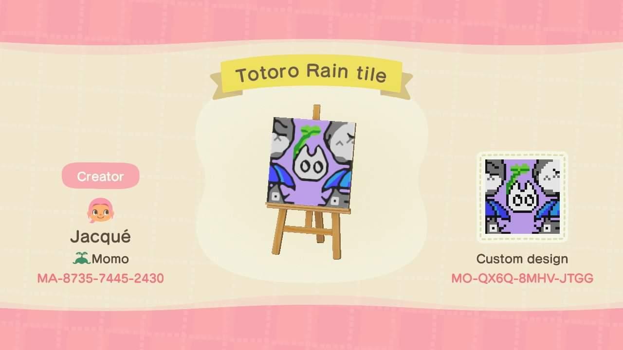 Animal Crossing Design Code: MO-QX6Q-8MHV-JTGG Totoro Rain tile