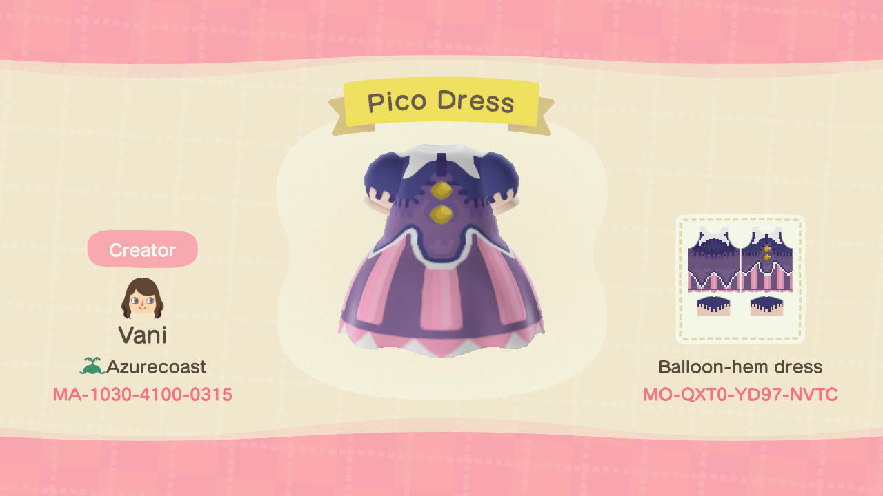 Animal Crossing Design Code: MO-QXT0-YD97-NVTC Pico(Rune Factory 4)