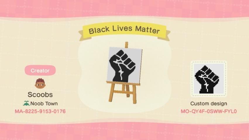 Animal Crossing Design Code: MO-QY4F-0SWW-FYL0 Black Lives Matter