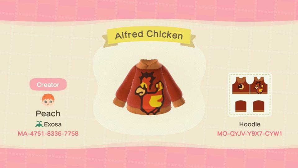 Animal Crossing Design Code: MO-QYJV-Y9X7-CYW1 Alfred Chicken