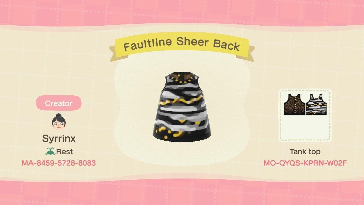 Animal Crossing Design Code: MO-QYQS-KPRN-W02F Faultline Sheer Back