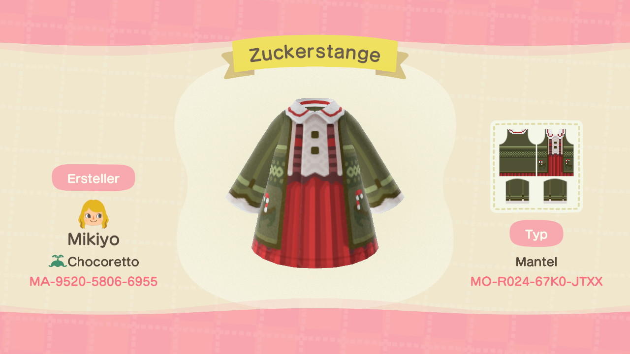 Animal Crossing Design Code: MO-R024-67K0-JTXX Zuckerstange