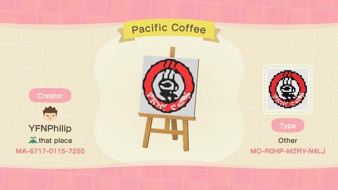 Animal Crossing Design Code: MO-R0HP-M2RY-N4LJ Pacific Coffee