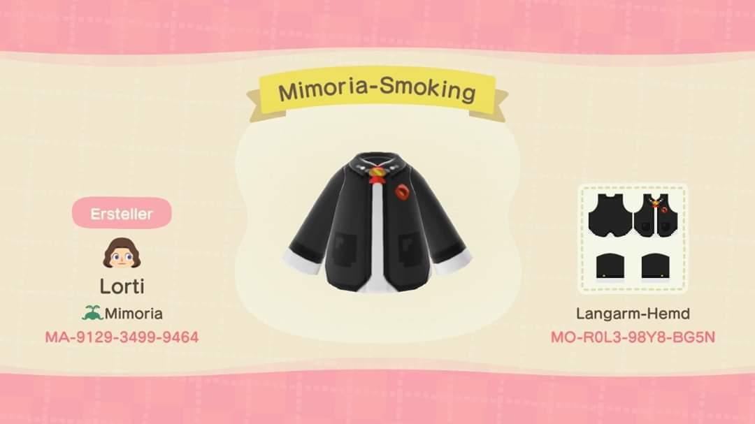 Animal Crossing Design Code: MO-R0L3-98Y8-BG5N Mimoria Smoking