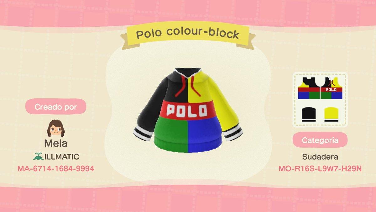 Animal Crossing Design Code: MO-R16S-L9W7-H29N Polo colour-block