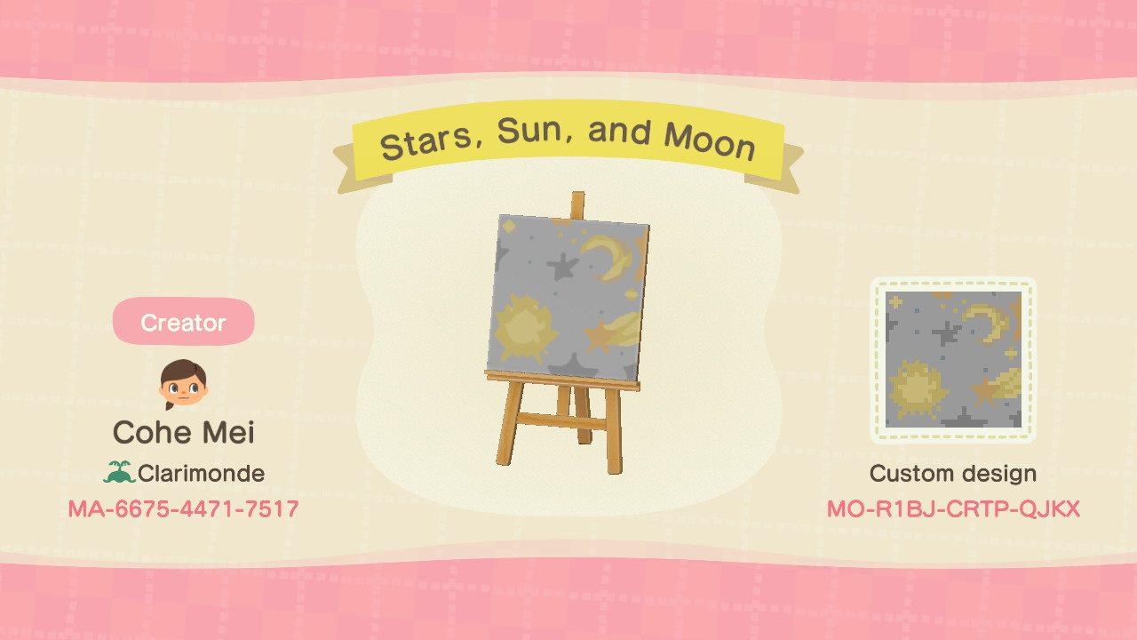 Animal Crossing Design Code: MO-R1BJ-CRTP-QJKX Pastel Starry Sky