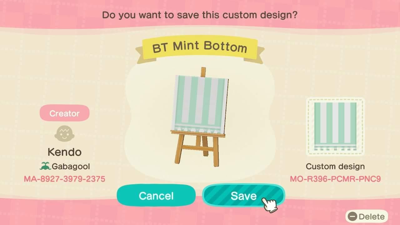 Animal Crossing Design Code: MO-R396-PCMR-PNC9 Beach Towel Bottom