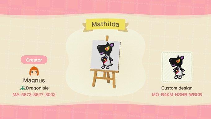 Animal Crossing Design Code: MO-R4KM-NSNR-WRKR Mathilda Signpost
