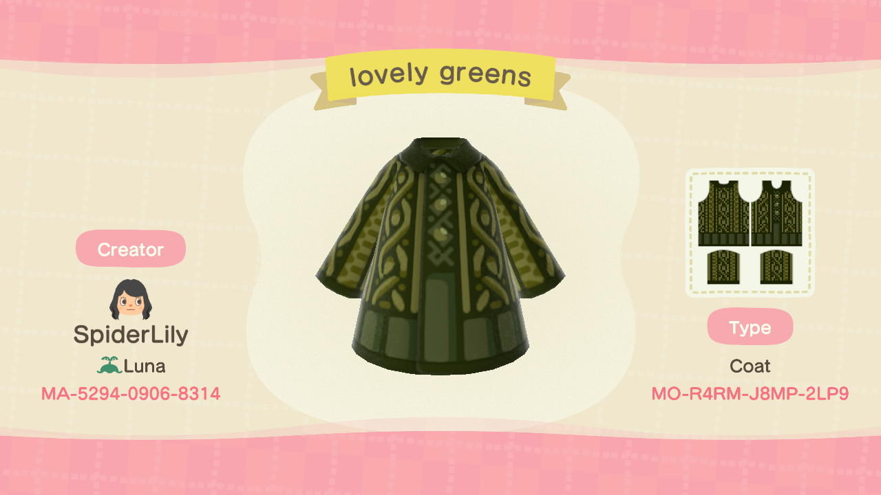 Animal Crossing Design Code: MO-R4RM-J8MP-2LP9 Lovely Greens
