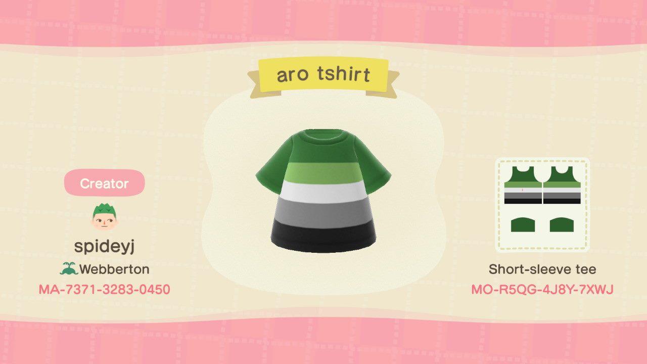Animal Crossing Design Code: MO-R5QG-4J8Y-7XWJ Aro tshirt
