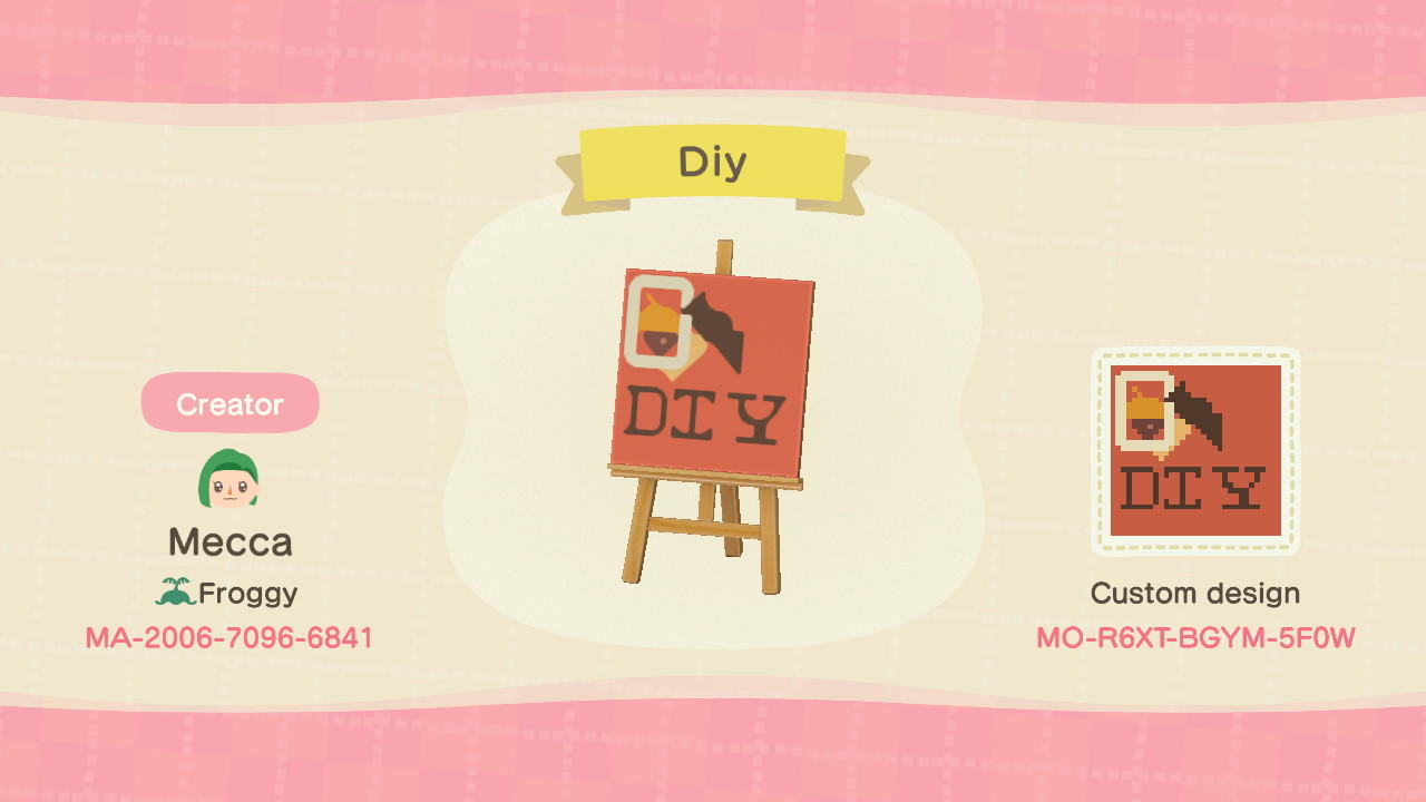 Animal Crossing Design Code: MO-R6TX-BGYM-5F0W Diy