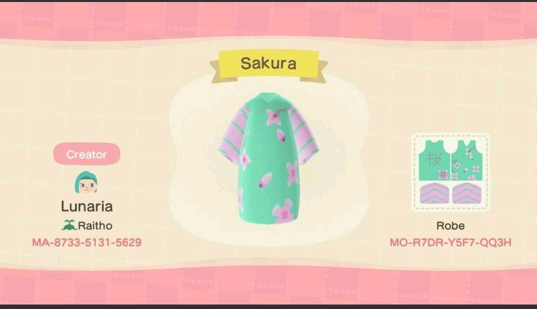 Animal Crossing Design Code: MO-R7DR-Y5F7-QQ3H Sakura