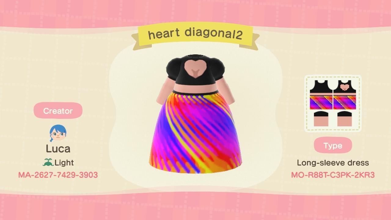Animal Crossing Design Code: MO-R88T-C3PK-2KR3 Heart Diagonal 2