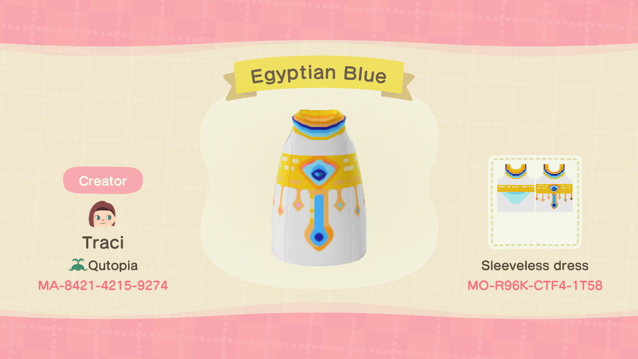 Animal Crossing Design Code: MO-R96K-CTF4-1T58 Egyptian Blue