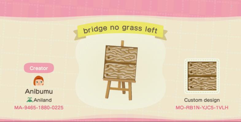 Animal Crossing Design Code: MO-RB1N-YJC5-1VLH bridge no grass left