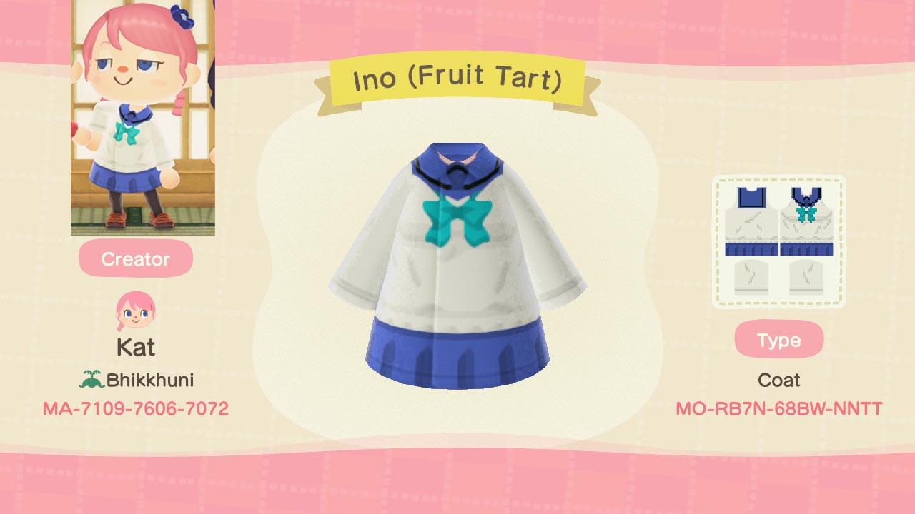 Animal Crossing Design Code: MO-RB7N-68BW-NNTT Ino (Fruit Tart)