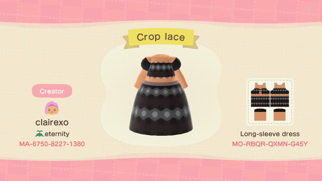 Animal Crossing Design Code: MO-RBQR-QXMN-G45Y Crop Lace