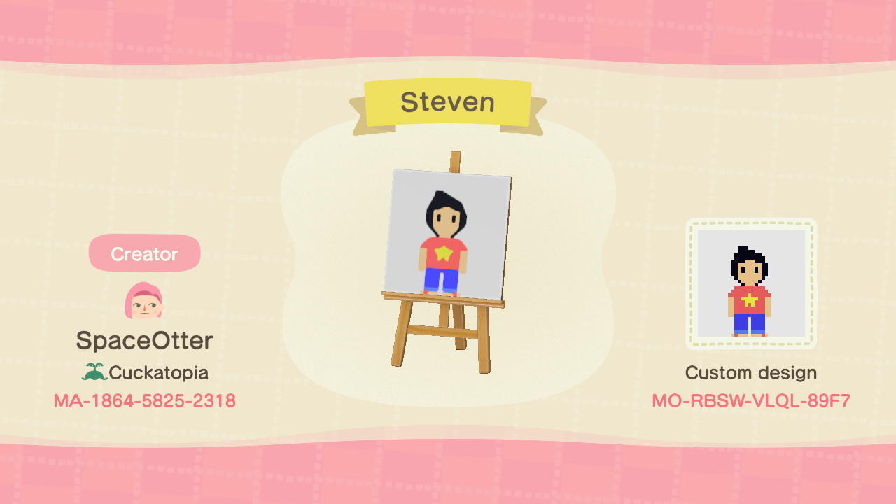 Animal Crossing Design Code: MO-RBSW-VLQL-89F7 Steven Universe