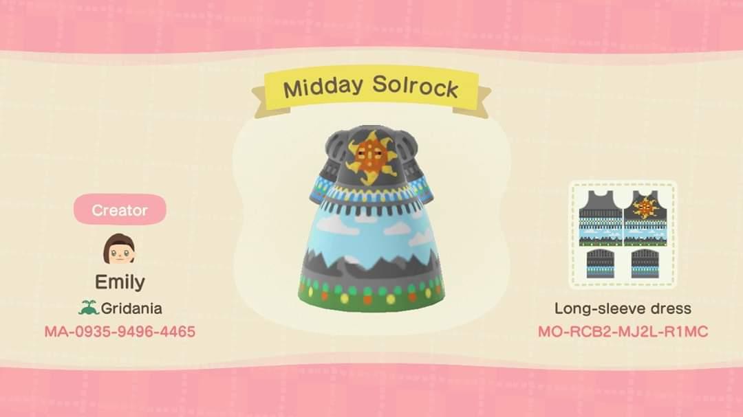 Animal Crossing Design Code: MO-RCB2-MJ2L-R1MC Midday Solrock