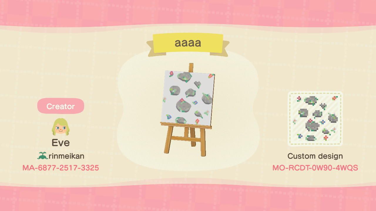 Animal Crossing Design Code: MO-RCDT-0W90-4WQS aaaa