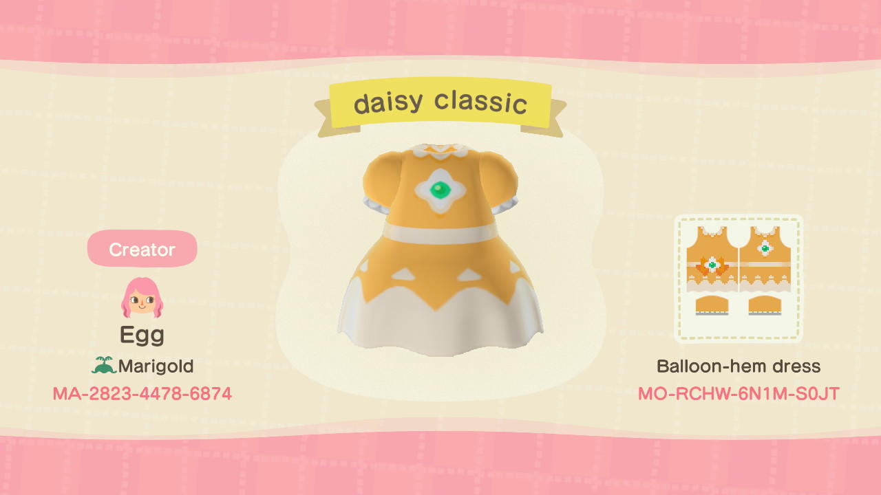 Animal Crossing Design Code: MO-RCHW-6N1M-S0JT daisy classic