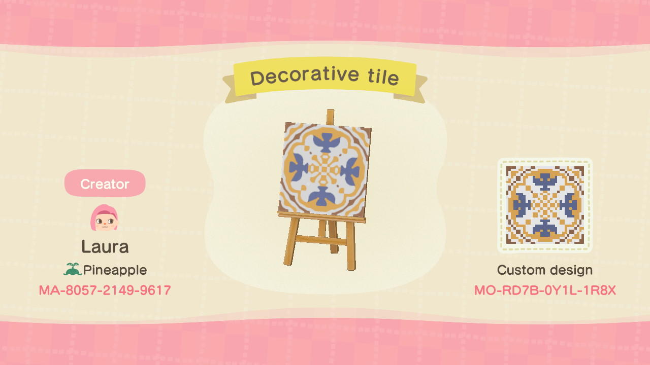 Animal Crossing Design Code: MO-RD7B-0Y1L-1R8X Decorative tile