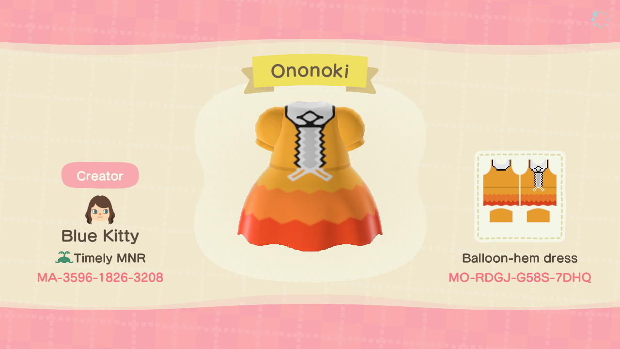 Animal Crossing Design Code: MO-RDGJ-G58S-7DHQ Monogatari Ononoki