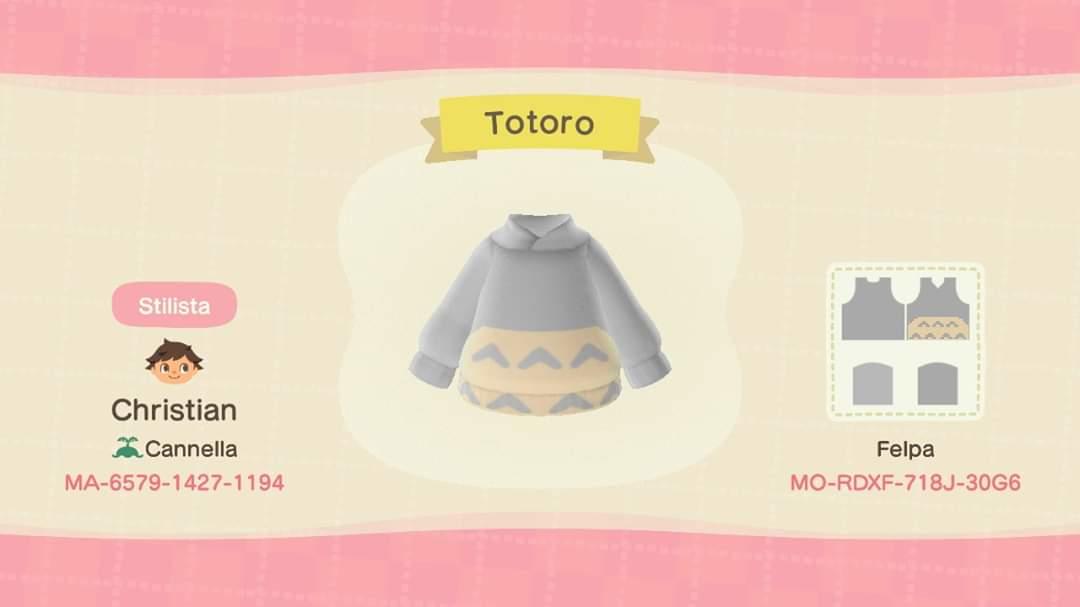 Animal Crossing Design Code: MO-RDXF-718J-30G6 Totoro