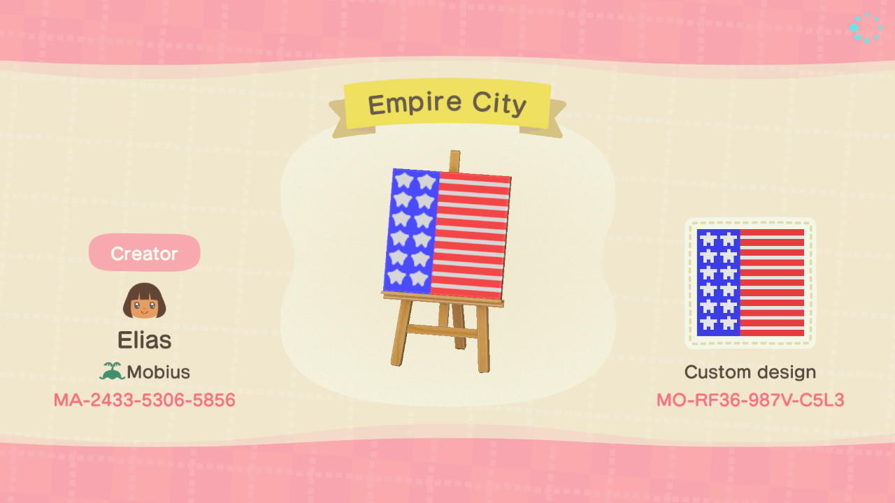 Animal Crossing Design Code: MO-RF36-987V-C5L3 Empire City