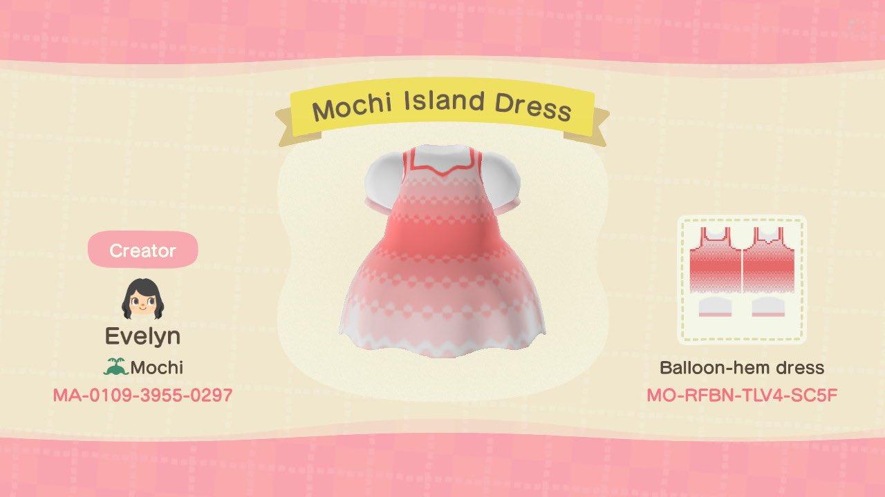 Animal Crossing Design Code: MO-RFBN-TLV4-SC5F Mochi Island Dress