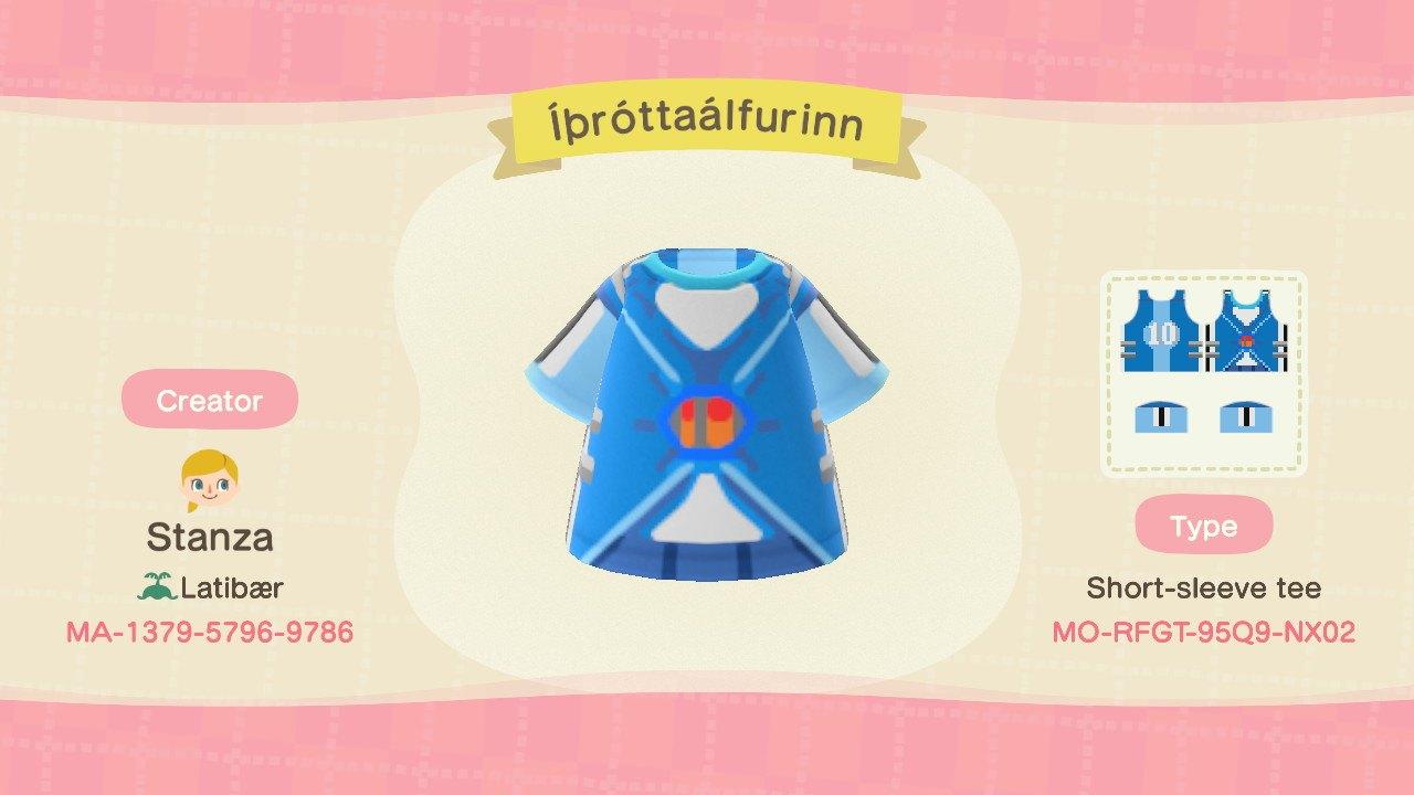 Animal Crossing Design Code: MO-RFGT-95Q9-NX02 Íþróttaálfurinn