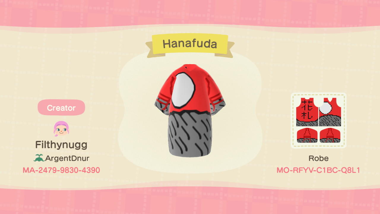 Animal Crossing Design Code: MO-RFYV-C1BC-Q8L1 Hanafuda