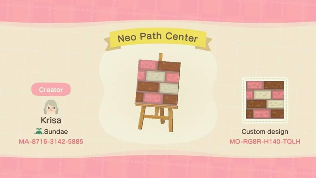 Animal Crossing Design Code: MO-RG8R-H140-TQLH Neo Path Center