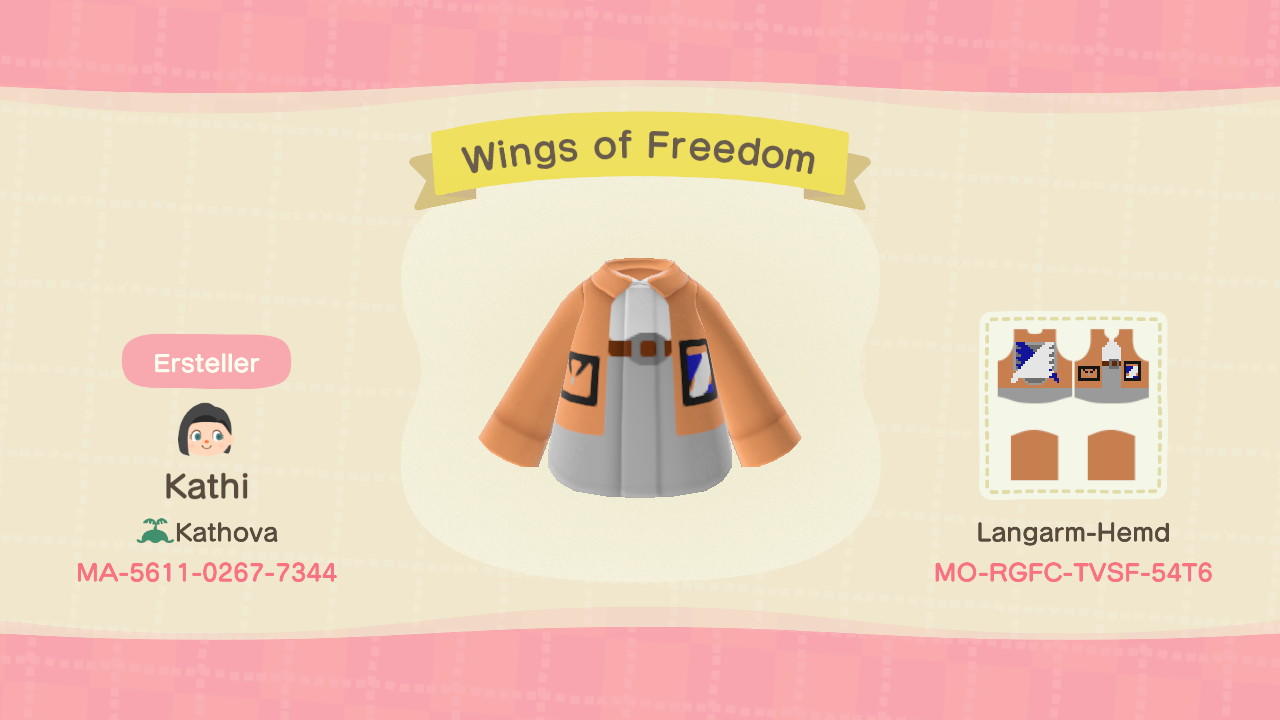 Animal Crossing Design Code: MO-RGFC-TVSF-54T6 Wings of Freedom