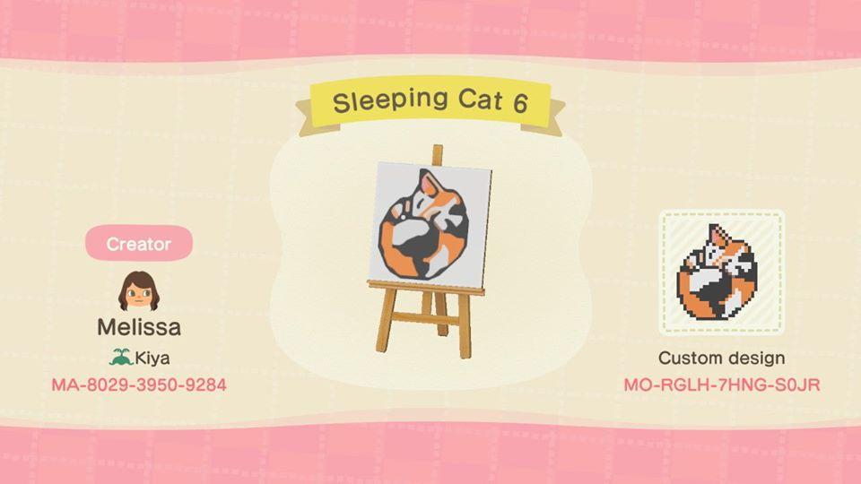 Animal Crossing Design Code: MO-RGLH-7HNG-S0JR Sleeping Cat 6