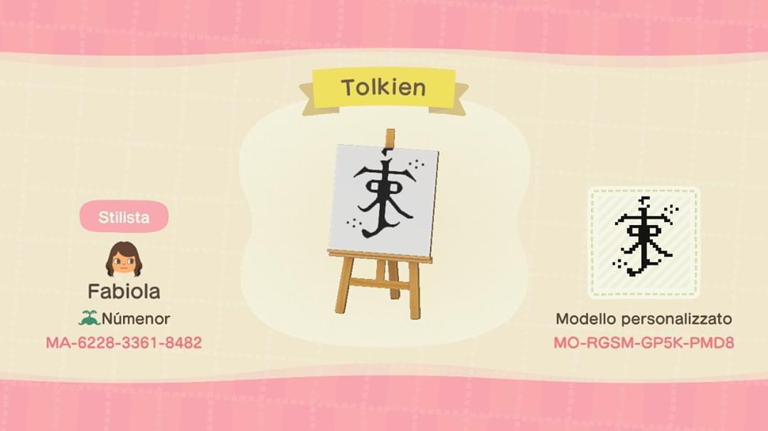 Animal Crossing Design Code: MO-RGSM-GP5K-PMD8 Tolkien