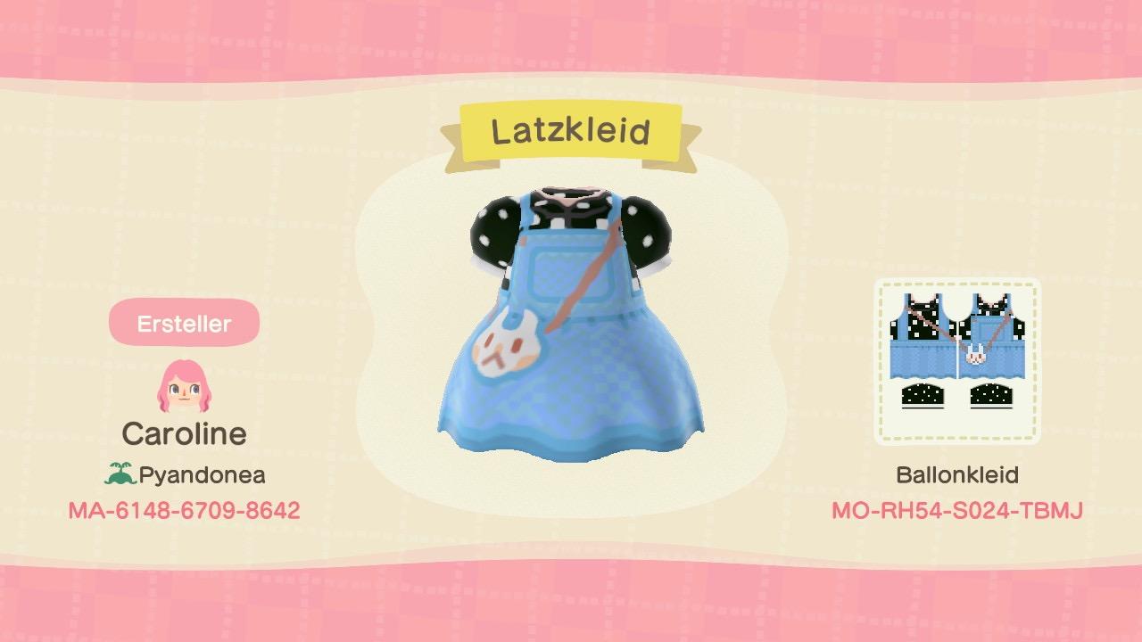 Animal Crossing Design Code: MO-RH54-S024-TBMJ Latzkleid