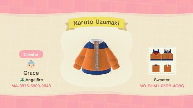 Animal Crossing Design Code: MO-RHM1-05RB-4GBQ Naruto Uzumaki
