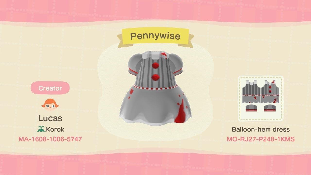 Animal Crossing Design Code: MO-RJ27-P248-1KMS Pennywise